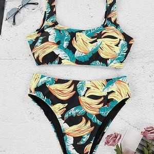 Crop Top High Waisted Cheeky Bikini Set Two Piece Swimsuit
